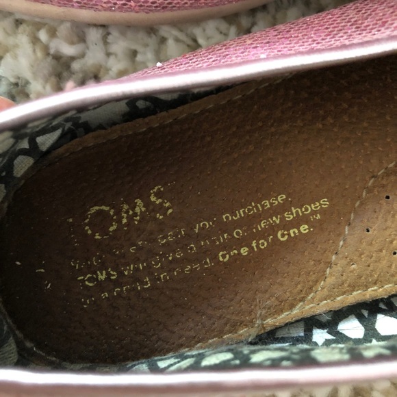 TOMS Pink Chunky Glitter Classics - Picture 6 of 6